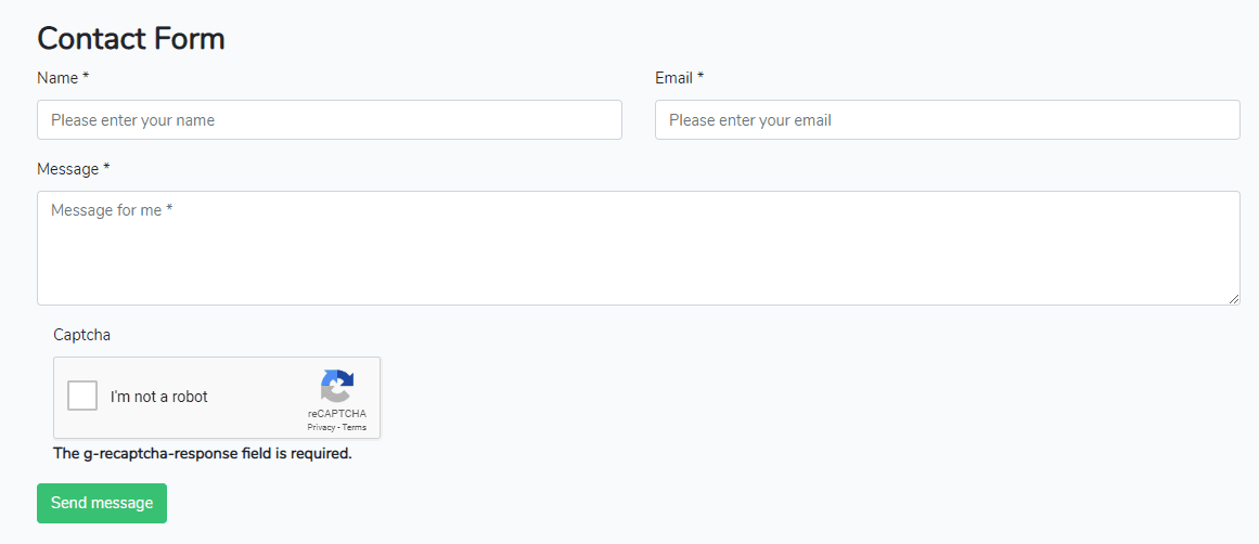 Google reCaptha Validation Error