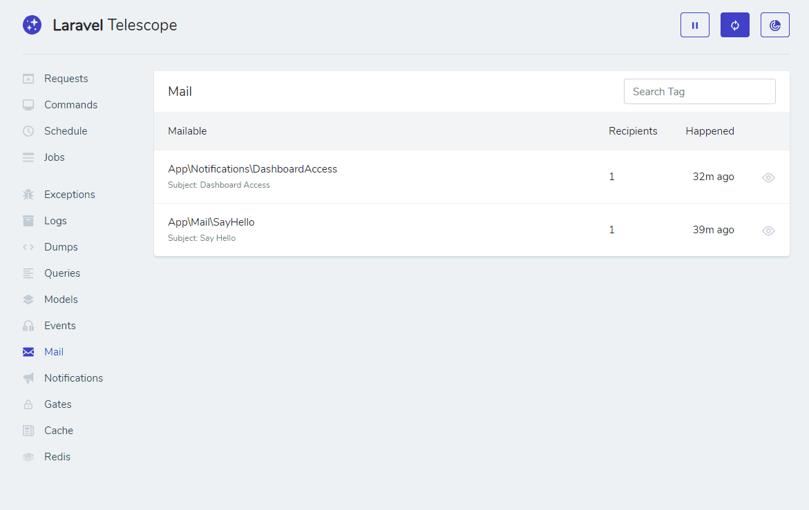 Laravel Telescope - Mail