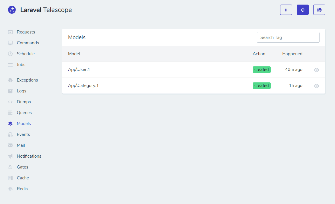 Laravel Telescope - Models