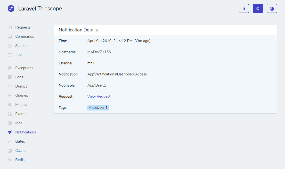 Laravel Telescope - Notifications