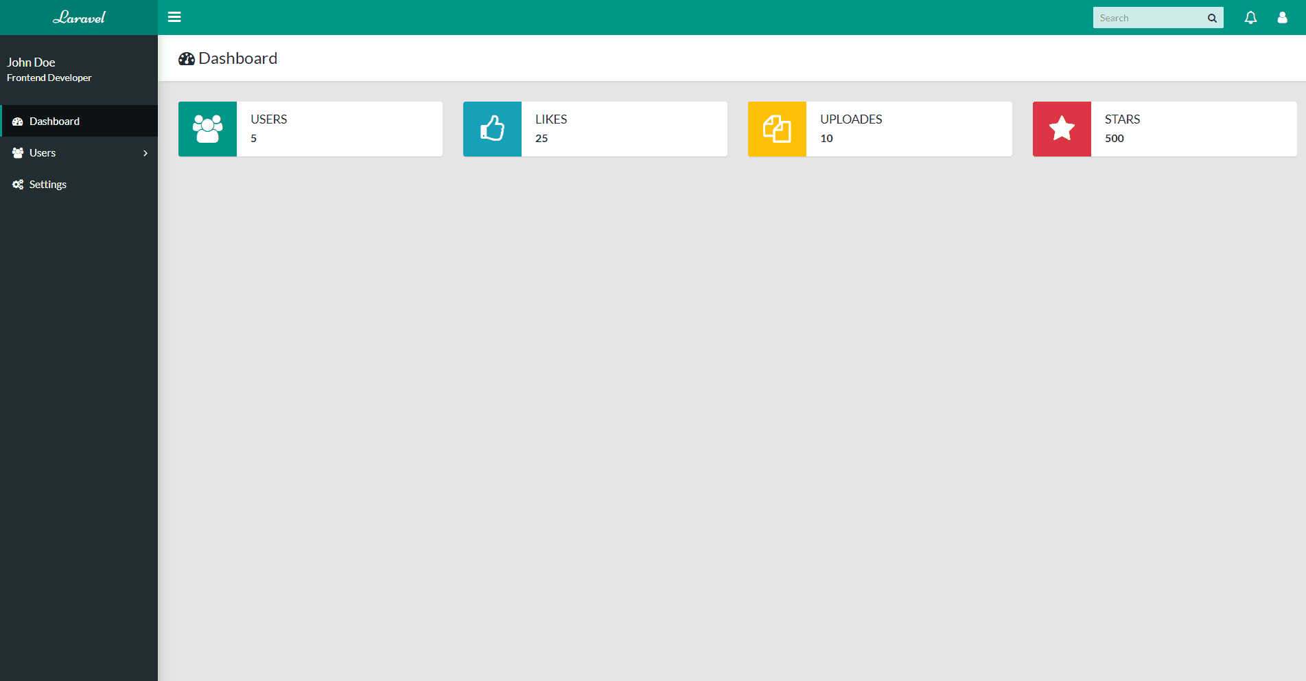 Admin Dashboard View