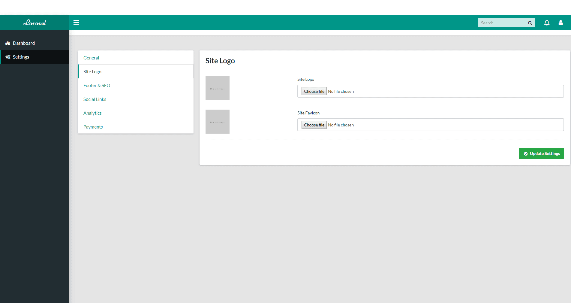 Settings Section - Logo