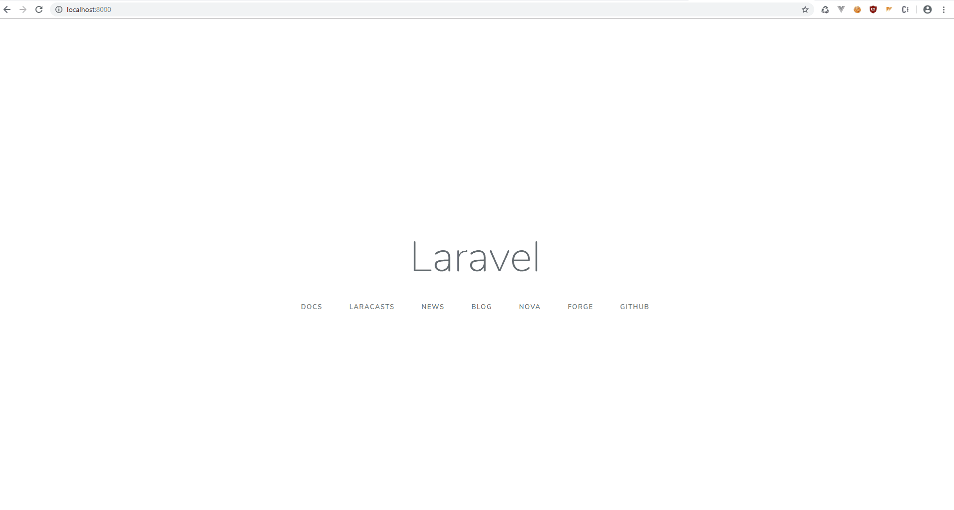Laravel Welcome Screen