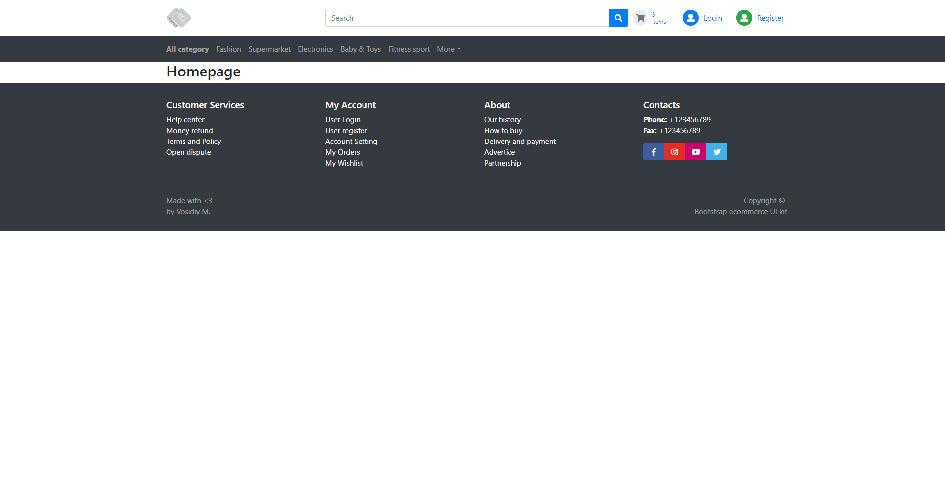 Home Page - E commerce Application