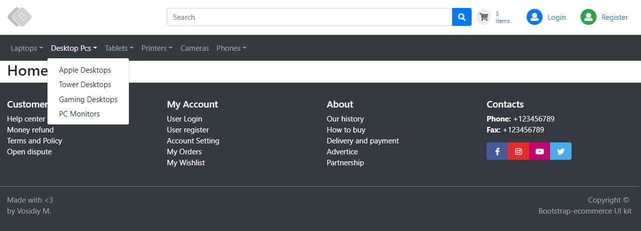 Website Navigation with Categories