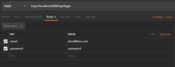 User Login - Request