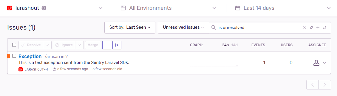 Sentry Error Log Testing